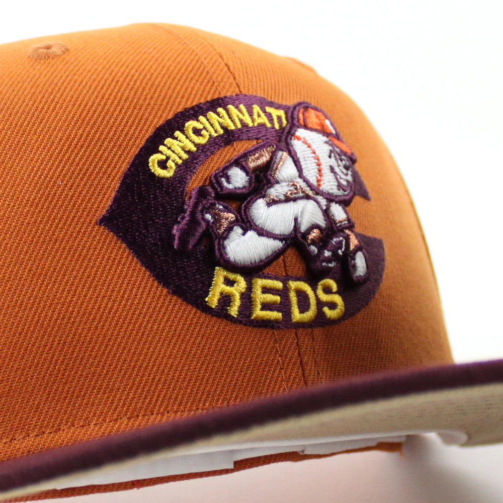 Cincinnati Reds 1975 BRM New Era 59Fifty Fitted Hat (GITD Rust