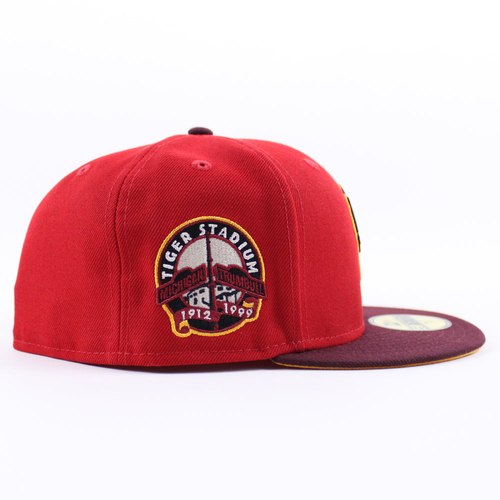 New Era x Politics Detroit Tigers 59FIFTY Fitted Hat - Maroon/Sand, Size 7 1/8 by Sneaker Politics