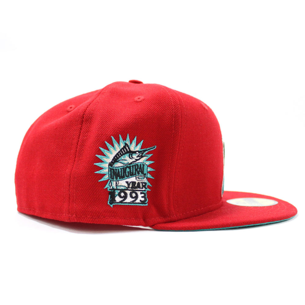 Lids Florida Marlins New Era 1993 Inaugural Season Lava Highlighter Combo  59FIFTY Fitted Hat - Red/Neon Green