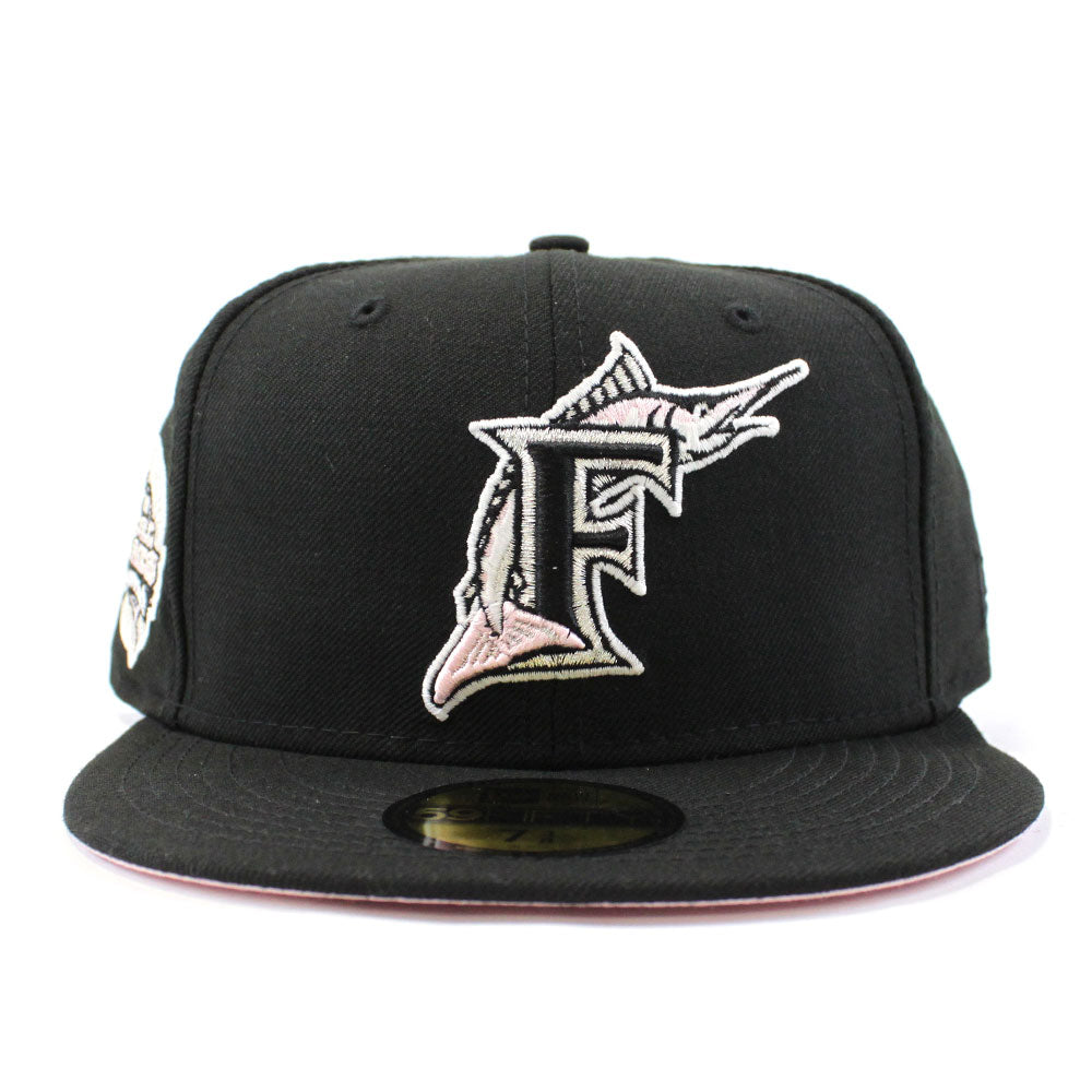 Florida Marlins New Era Cooperstown Collection 2003 World Series Champions  Pink Undervisor 59FIFTY Fitted Hat - Black