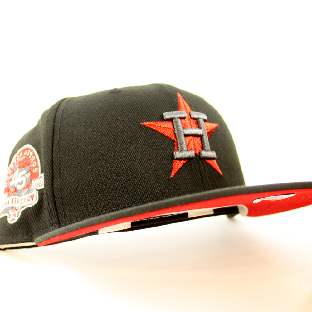 New Era Mens MLB Houston Astros 45th Anniversary 59Fifty Fitted Hat  70744159 Old Gold/Red, Grey Undervisor