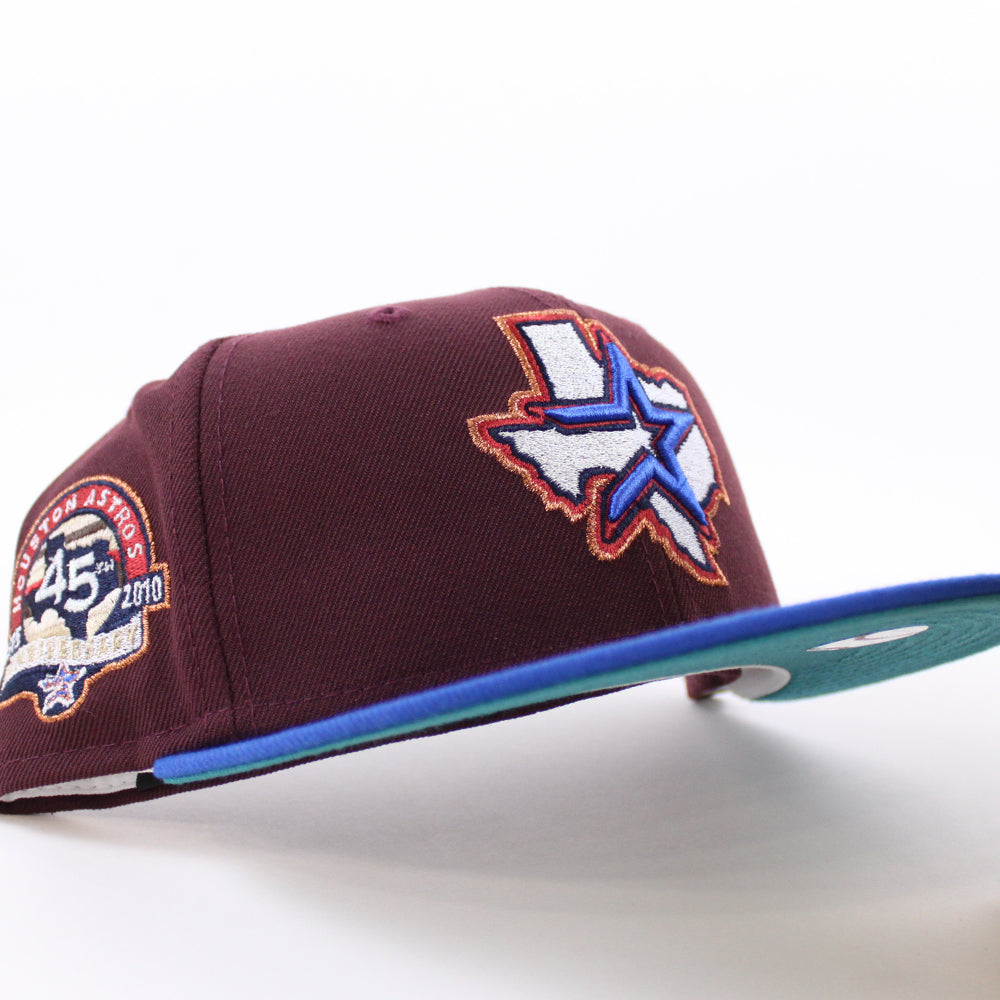Houston Astros 35th Anniversary Dark Navy Pink Brim New Era Fitted Hat 7 3/8