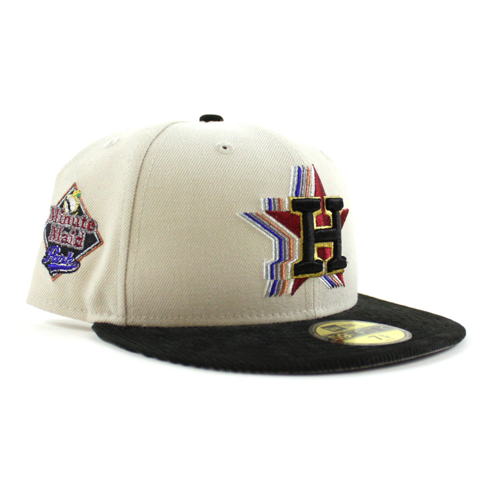 Houston Astros New Era Custom Corduroy Brim Cream 59FIFTY Fitted Hat