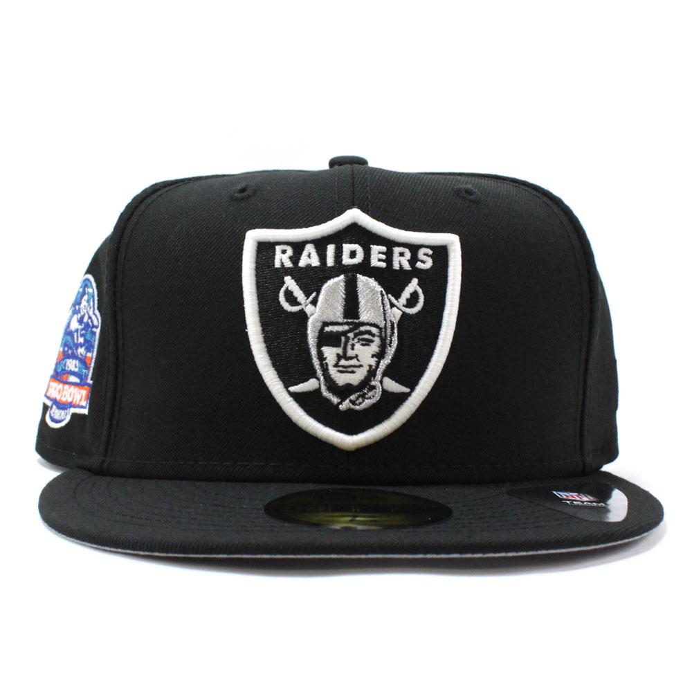 New Era Caps Las Vegas Raiders New Era 1990 Pro Bowl Patch 59FIFTY Fitted Hat Chwotc