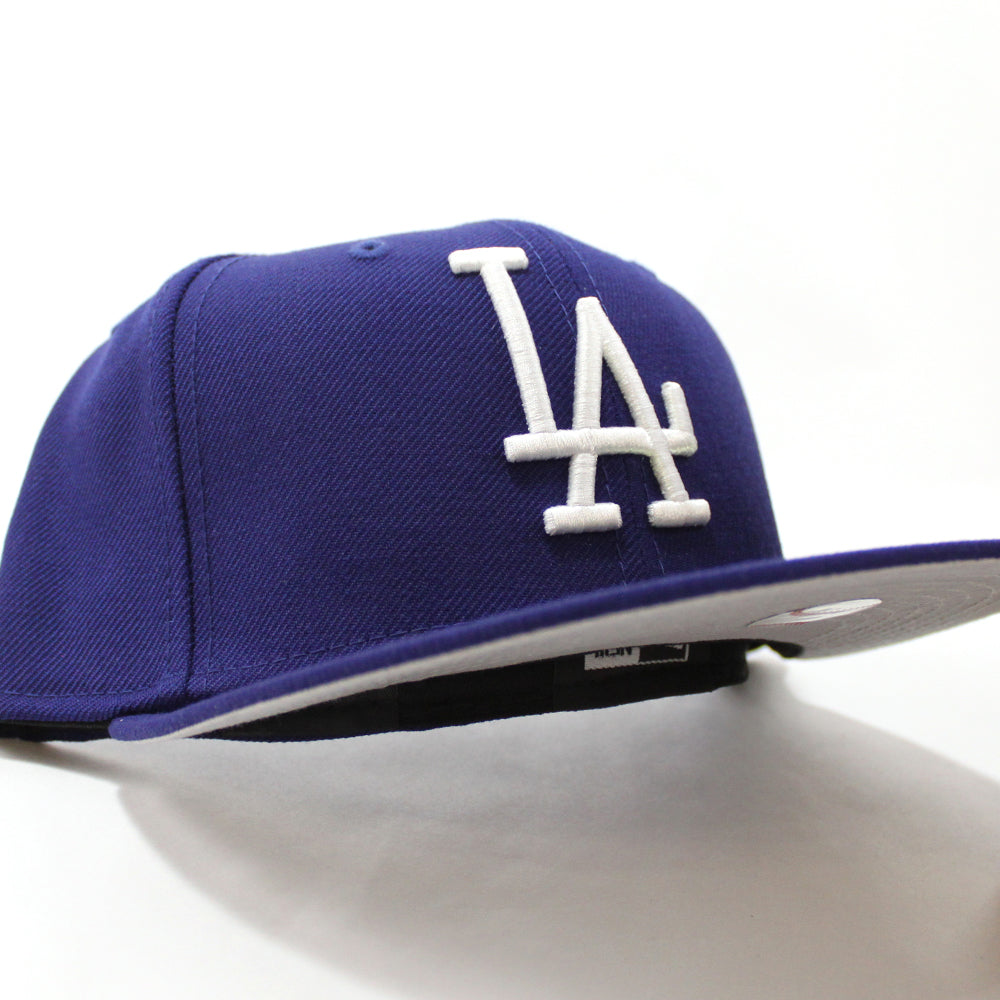 Los Angeles Dodgers Grey Blue LA Thread Custom 59FIFTY Fitted Hat