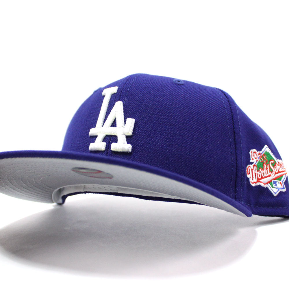 Los Angeles Dodgers Retro Patch 59FIFTY Fitted Hat - Cream/ Blue 23 C/BLU / 7 1/8