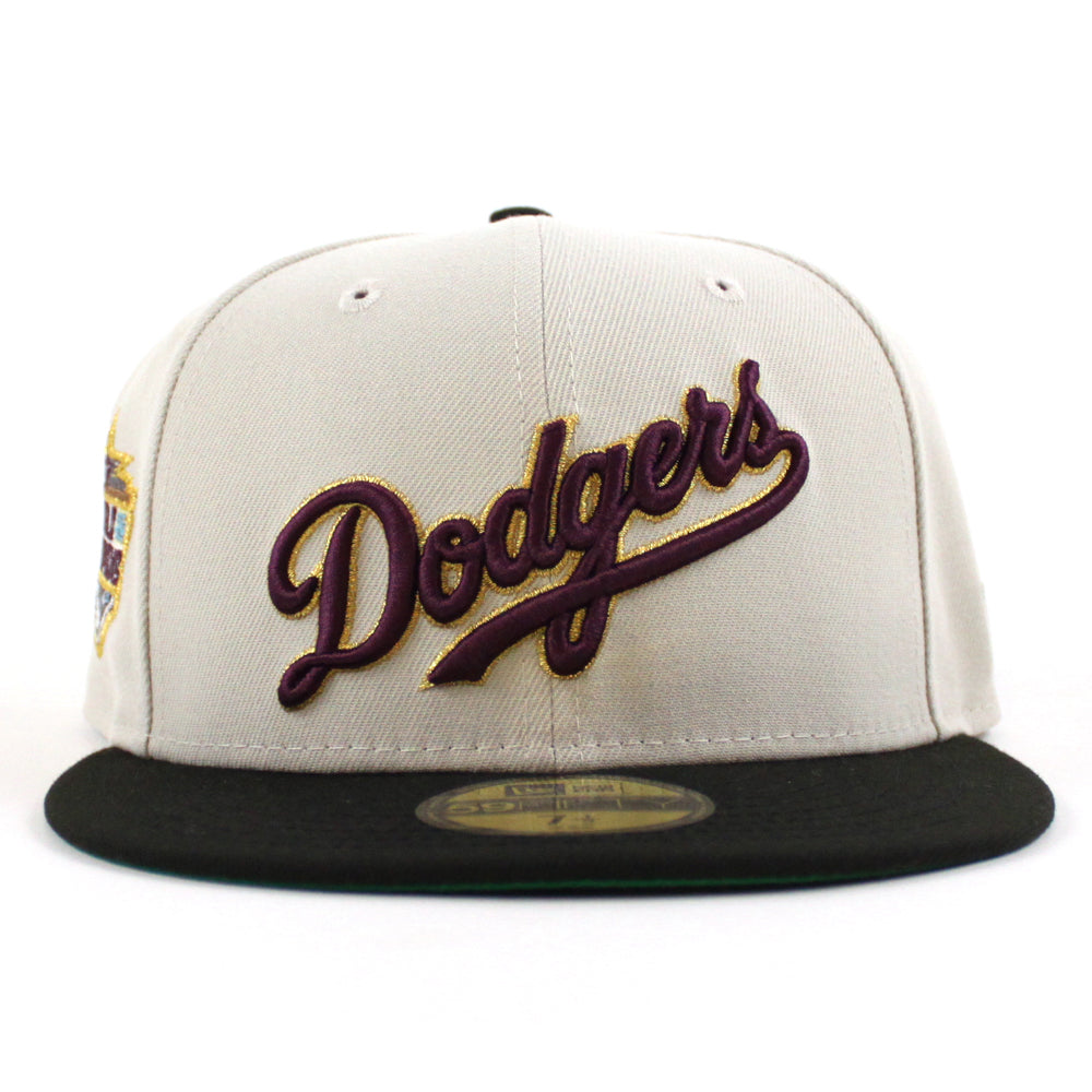 Los Angeles Dodgers New Era Chrome 59FIFTY Fitted Hat - Stone/Black