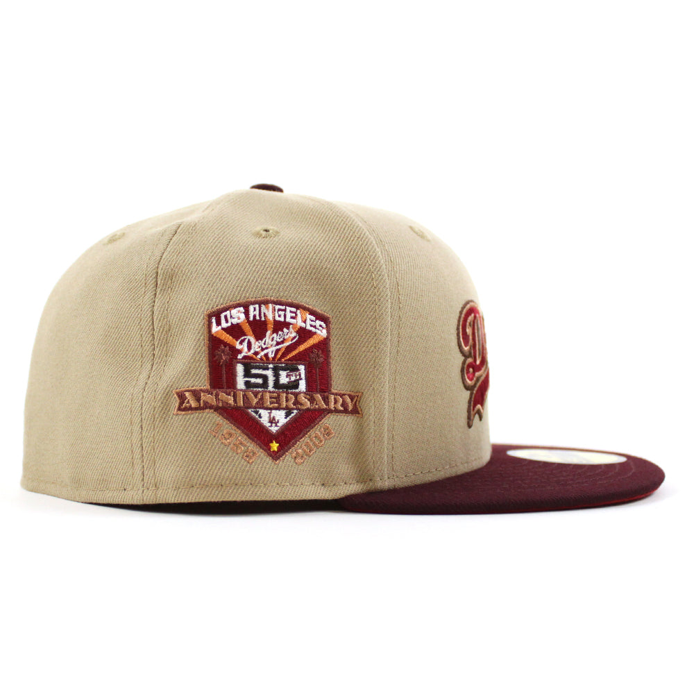 New Era, Accessories, Los Doyers Dodgers New Era 59fifty Camel Olive  Fitted Hat H Red Bottom New