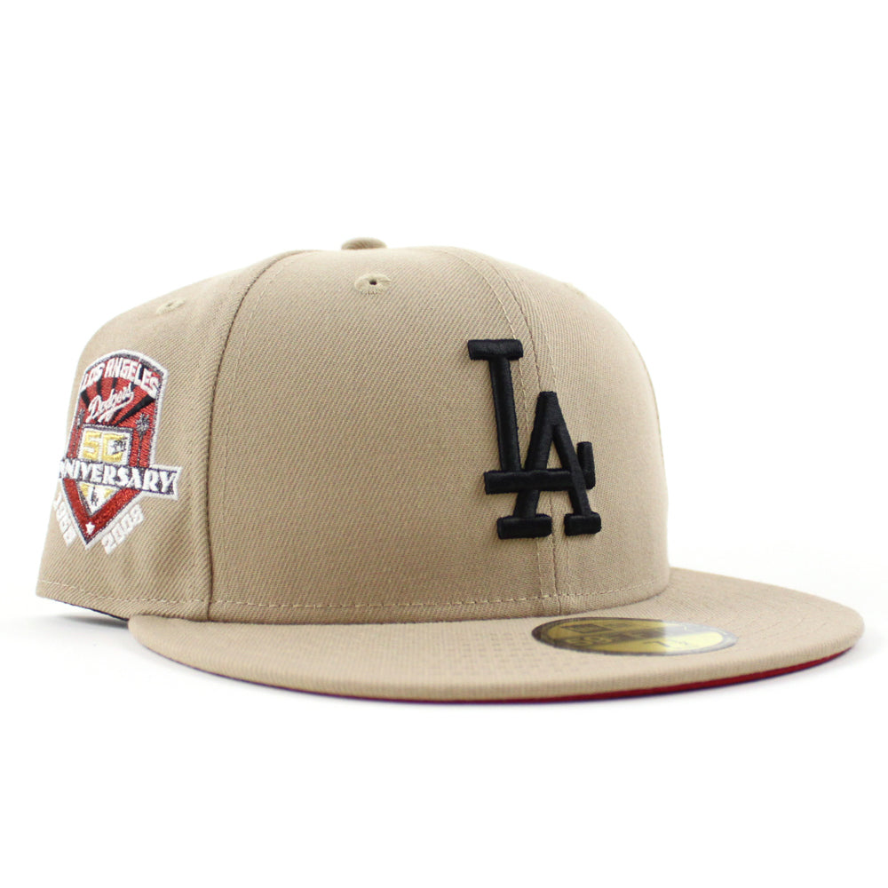 Los Doyers Dodgers New Era 59FIFTY Camel & Olive Fitted Hat H Red Bott –  USA CAP KING