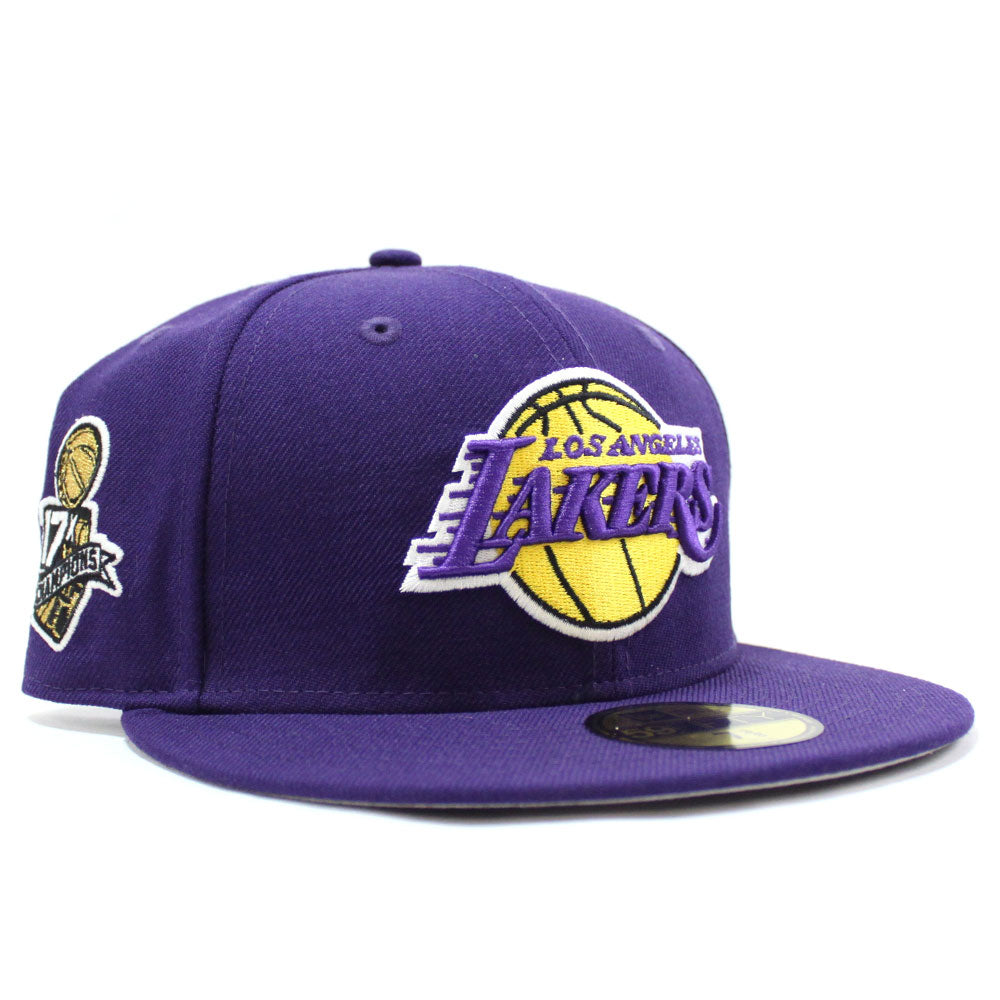 Men's Los Angeles Lakers New Era Purple/Gold 17-Time Champions Side Patch  59FIFTY Fitted Hat