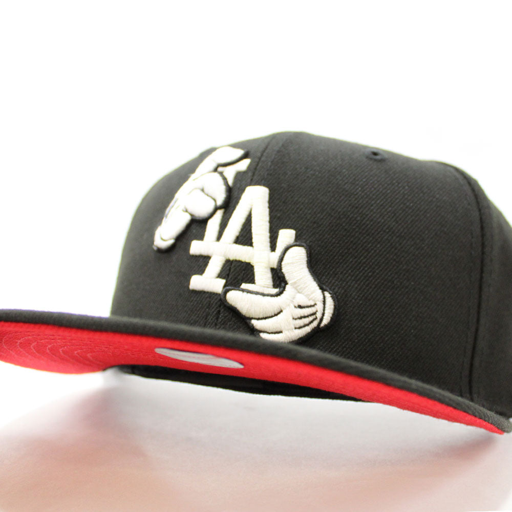 MICKEY MOUSE x Los Angeles Dodgers LA Logo Patch New Era 59Fifty Fitted Hat  (Blue Red Under Brim)
