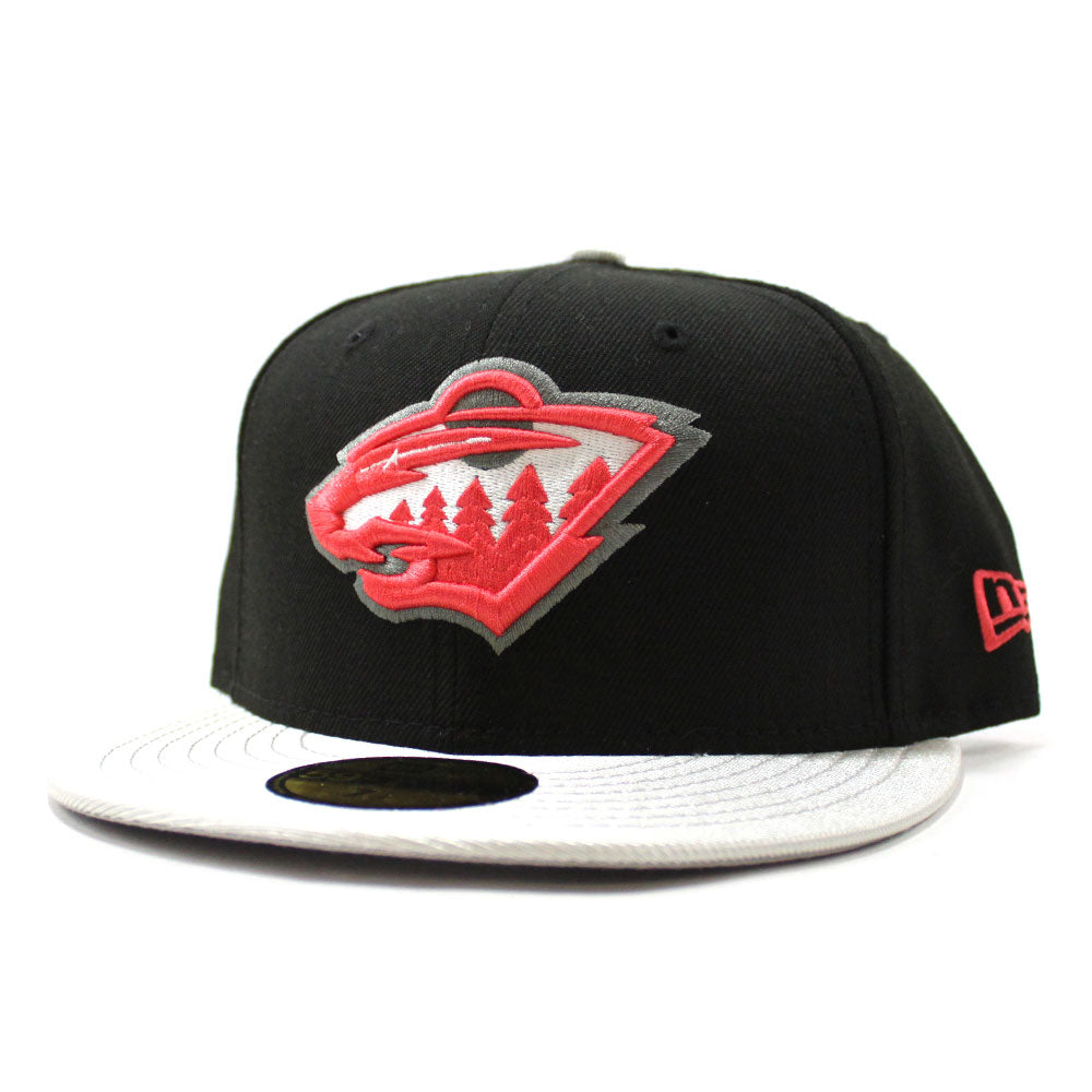 MINNESOTA WILD New Era 59Fifty Fitted Hat (Black Lava Red Gray)