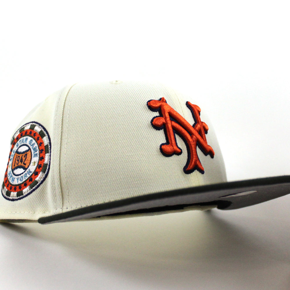 New York Giants 1942 All Star Game 59FIFTY New Era Fitted Hat (Chrome White Seaweed Green Gray Under BRIM) 7 3/8