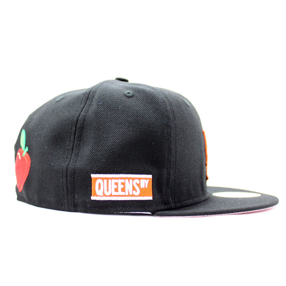 New York Mets Queens NY Patch Statue Of Liberty National Monument New Era  59Fifty Fitted Hat (Black Pink Under Brim)