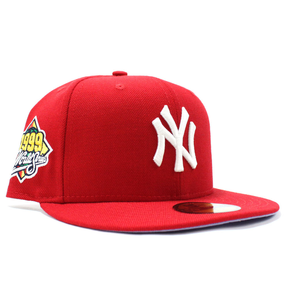 Yankees 99 WS New Era 59FIFTY Black Fitted Hat Red Bottom – USA