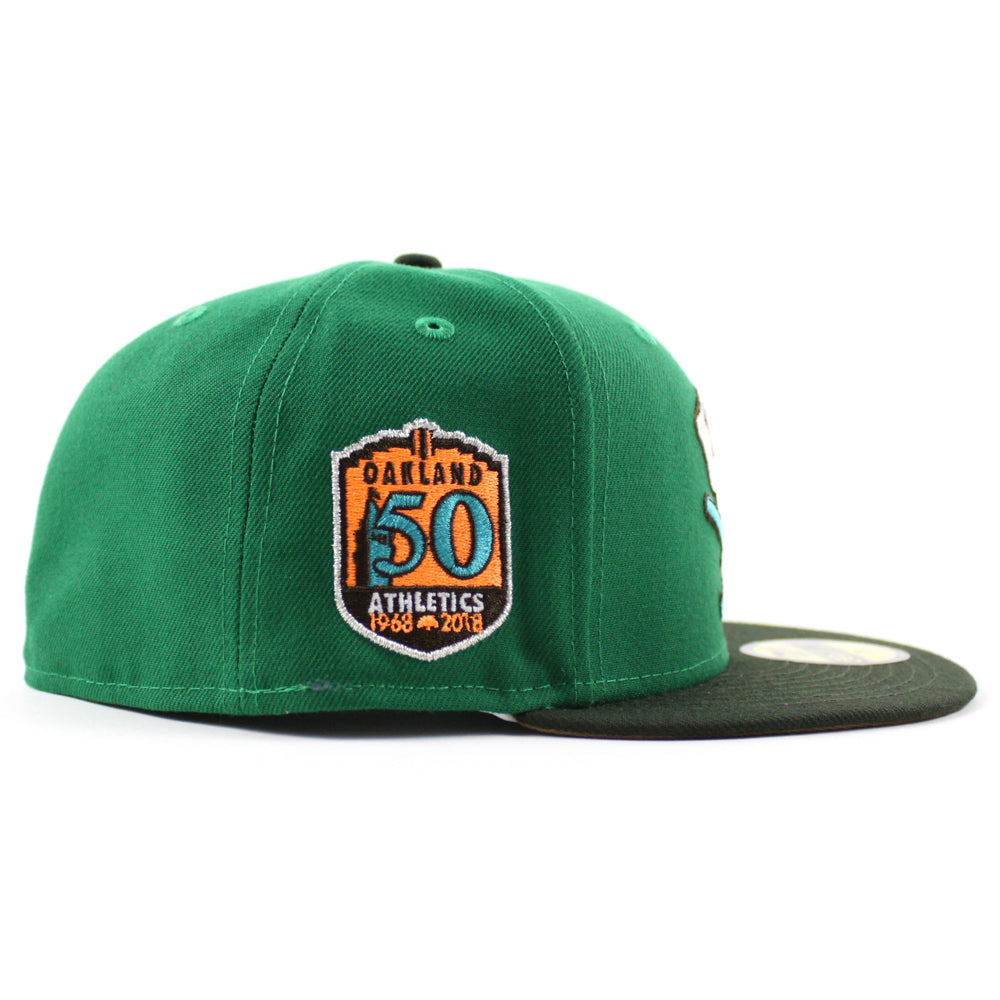 Oakland Athletics 50th ANNIVERSARY New Era 59Fifty Fitted Hat (Kelly G –  ECAPCITY