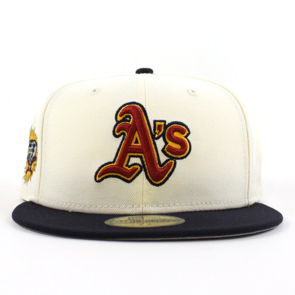 Oakland Athletics Elephant New Era 59FIFTY Fitted Hat (Chrome Navy Gray Under BRIM) 7 1/8