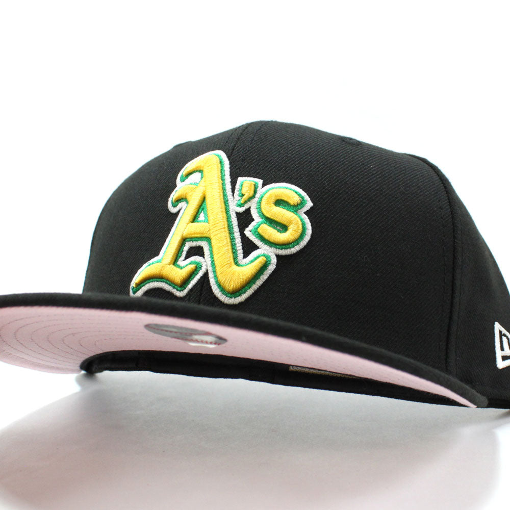Oakland Athletics New Era 59Fifty Fitted Hat (BLACK Pink Under Brim)