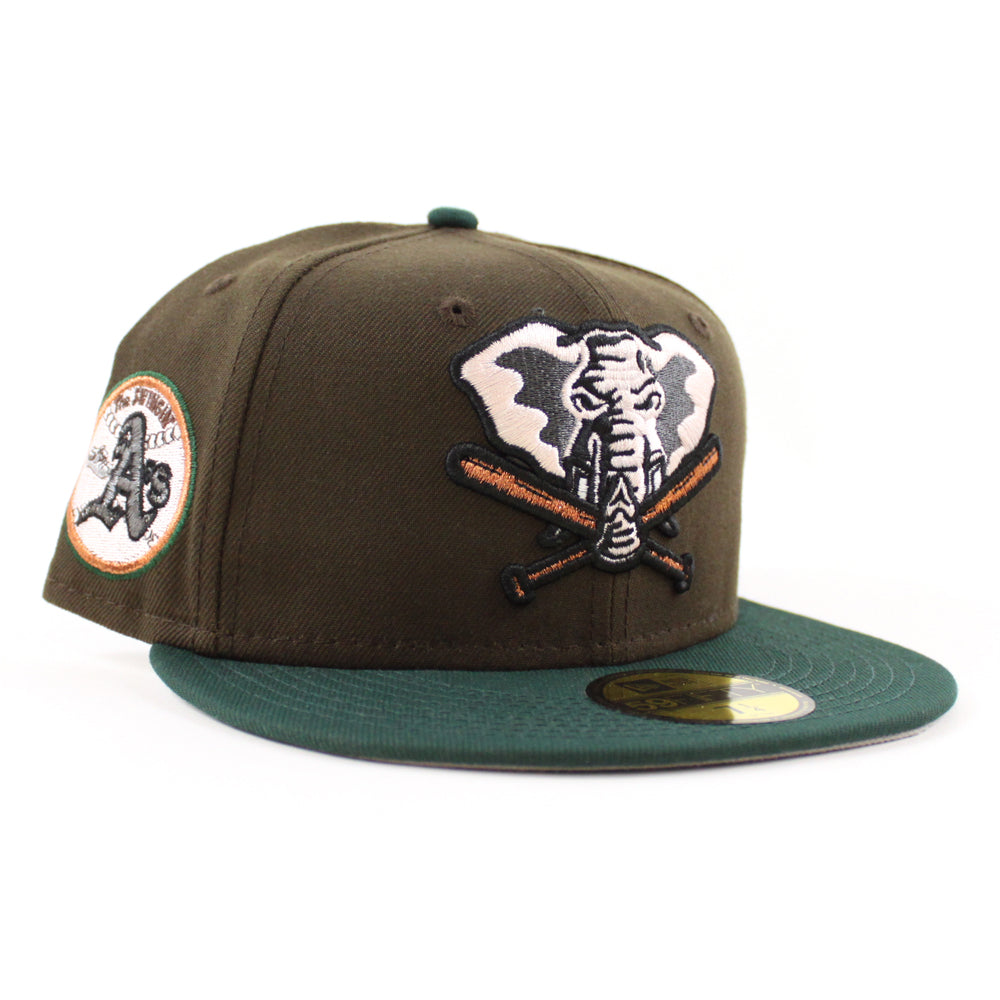 Oakland Athletics Swinging A’s New Era 59Fifty Fitted Hat (Walnut Gree ...