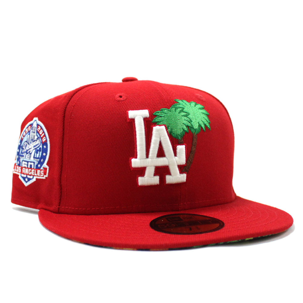 Los Angeles Dodgers TROPICAL BLOOM FLORAL-BOTTOM Royal Fitted Hat