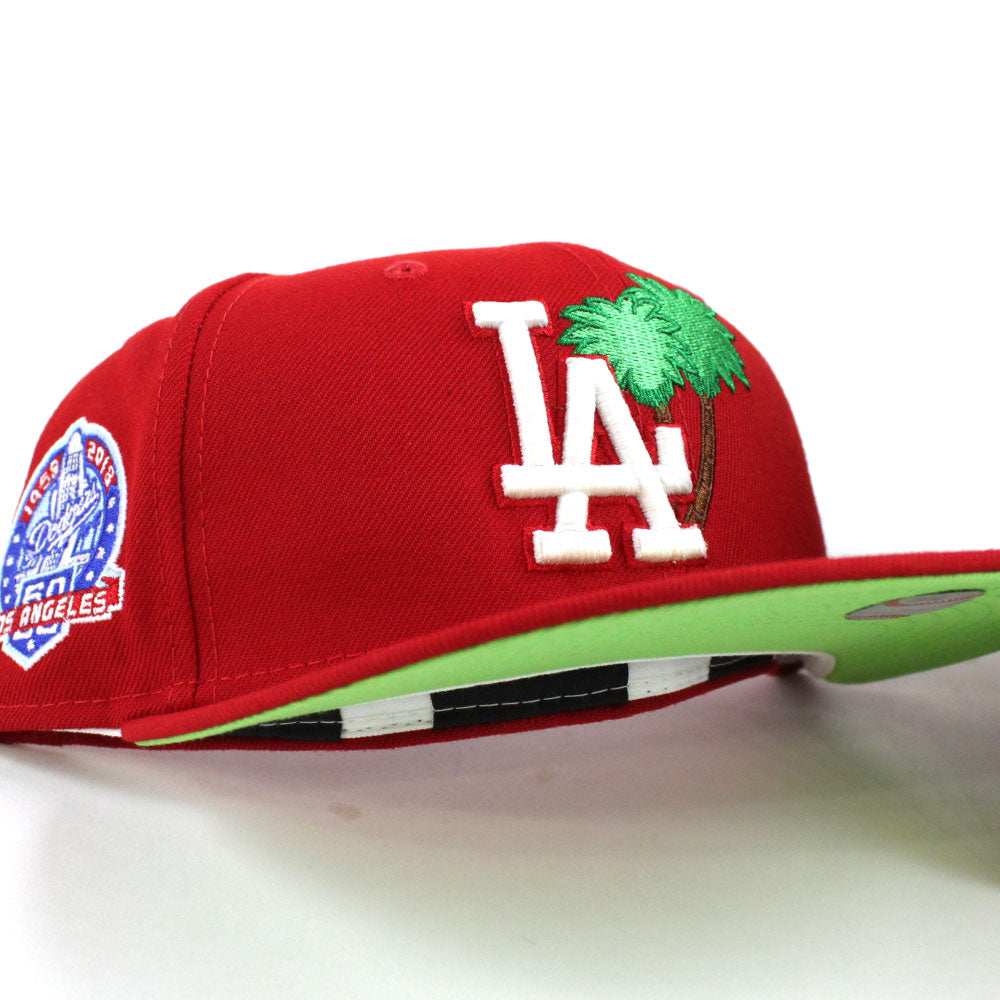 LOS ANGELES DODGERS 60TH SEASON RED PALM TREE ICY BLUE BRIM NEW ERA FI –  Sports World 165