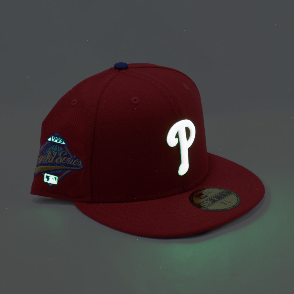 Philadelphia Phillies 1993 World Series 59Fifty New Era Fitted Cap (Glow in  the Dark Logo Red Floral Under Brim)
