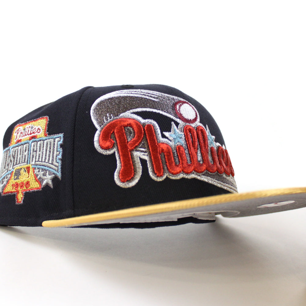 Philadelphia Phillies 1996 All Star Game 59Fifty New Era Fitted Hat (Navy  Metallic Gold Gray Under Brim)