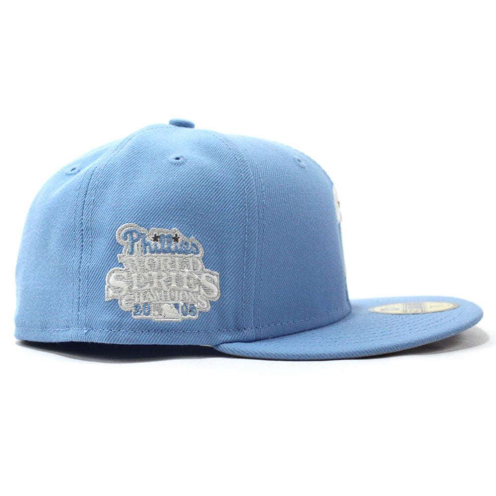 New Era Philadelphia Phillies World Series 1980 Powder Blues Sky Throwback  Two Tone Edition 59Fifty Fitted Hat