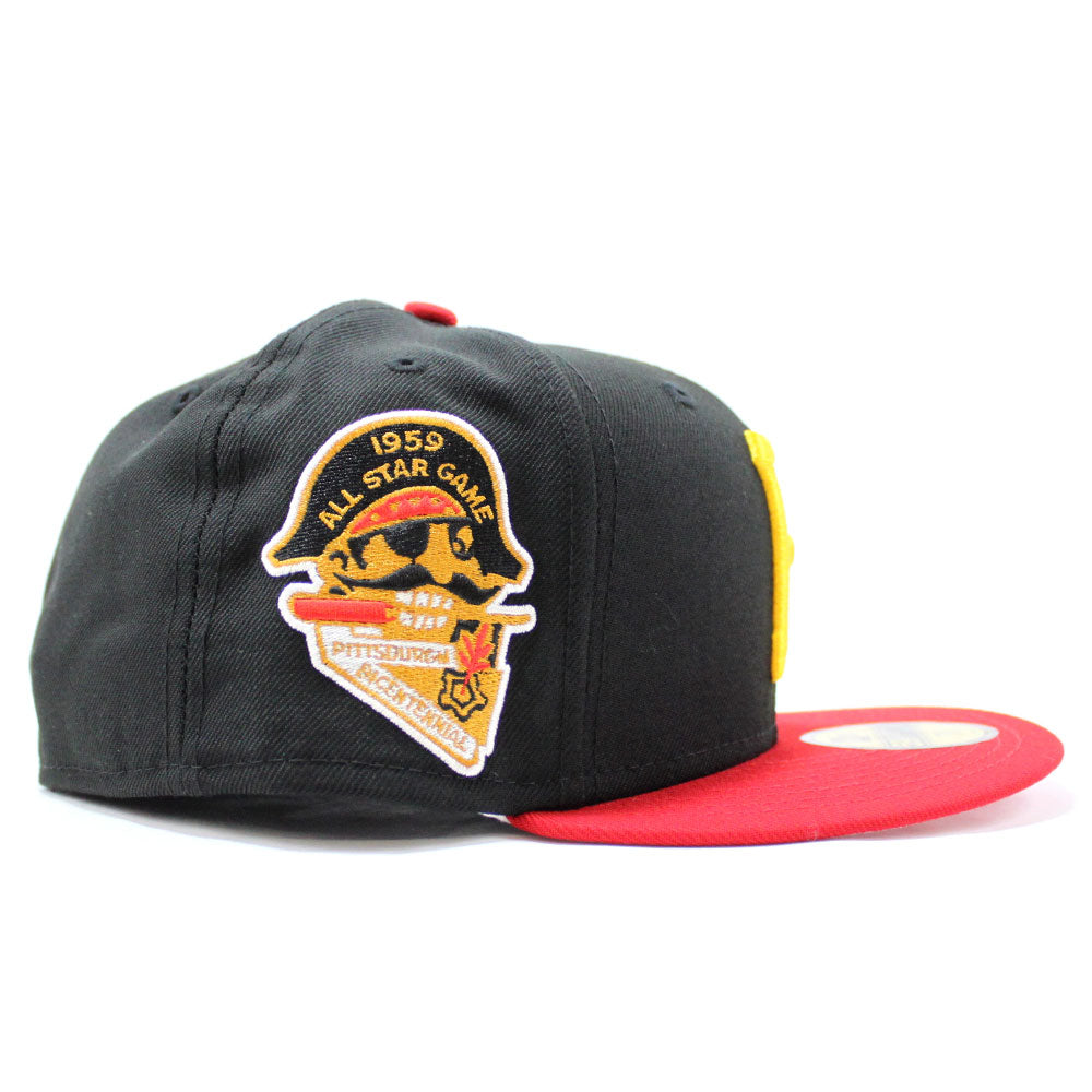 New Era Black Yellow Grey Bottom Pittsburgh Pirates 1959 All Star Game Fitted Hat 7 1/8