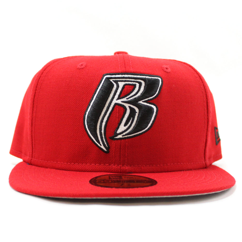 Ruff Ryders New Era 59FIFTY Fitted Hat (Black Red Gray Bottom) 7 1/2