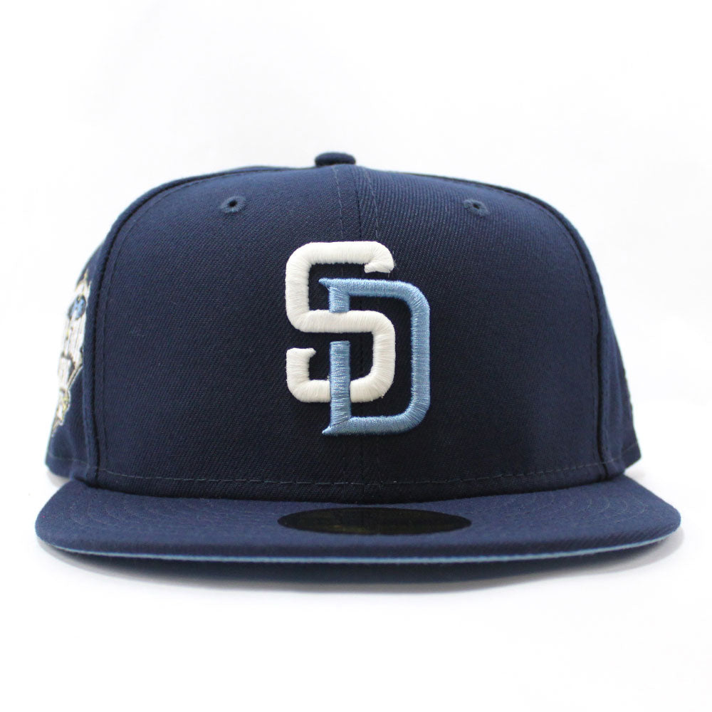 San Diego Padres 2016 All Star Game New Era Fitted 59Fifty Hat (Glow in the  Dark Navy Sky Blue Under Brim)