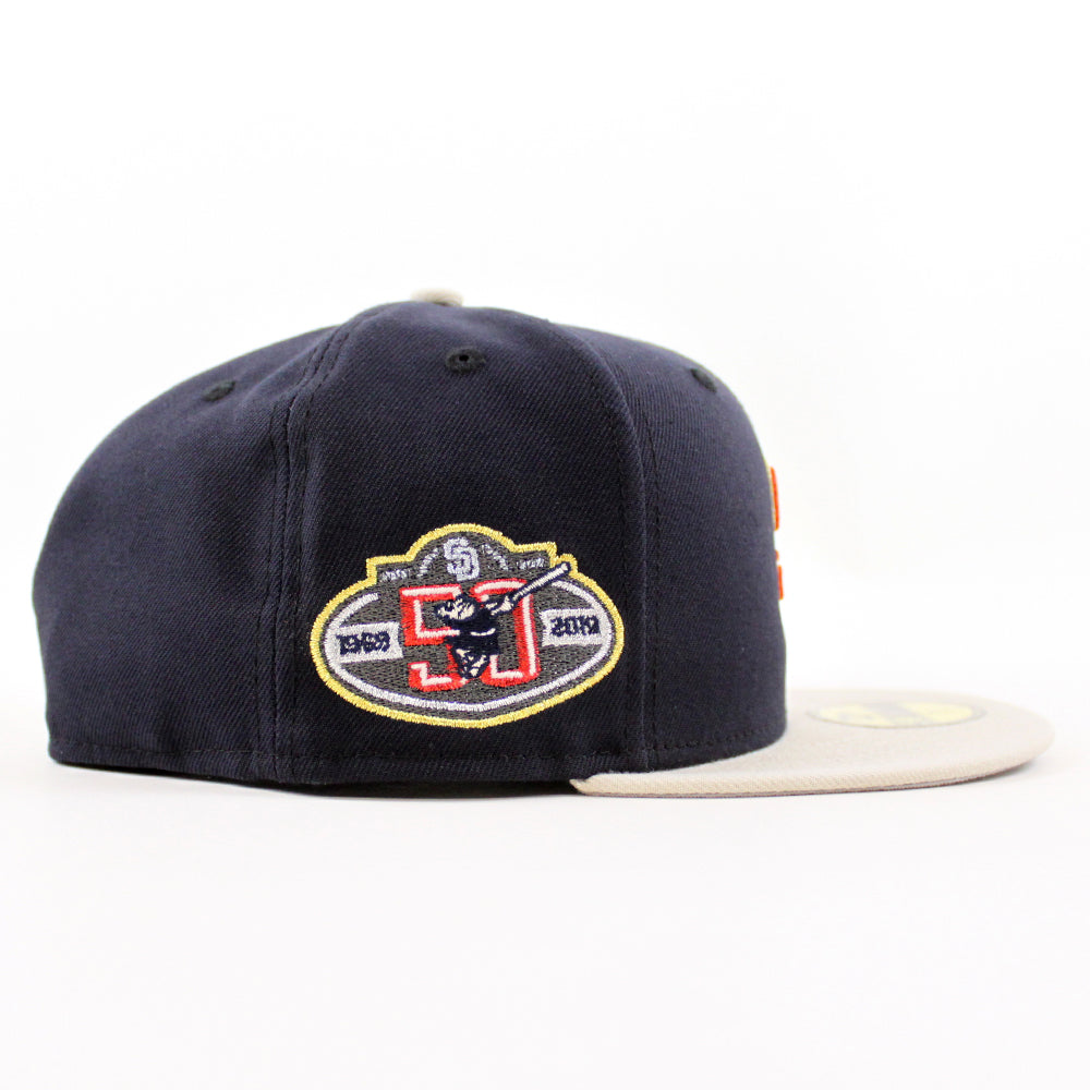 San Diego Padres 50TH ANNIVERSARY New Era 59Fifty Fitted Hat (Navy Sto ...