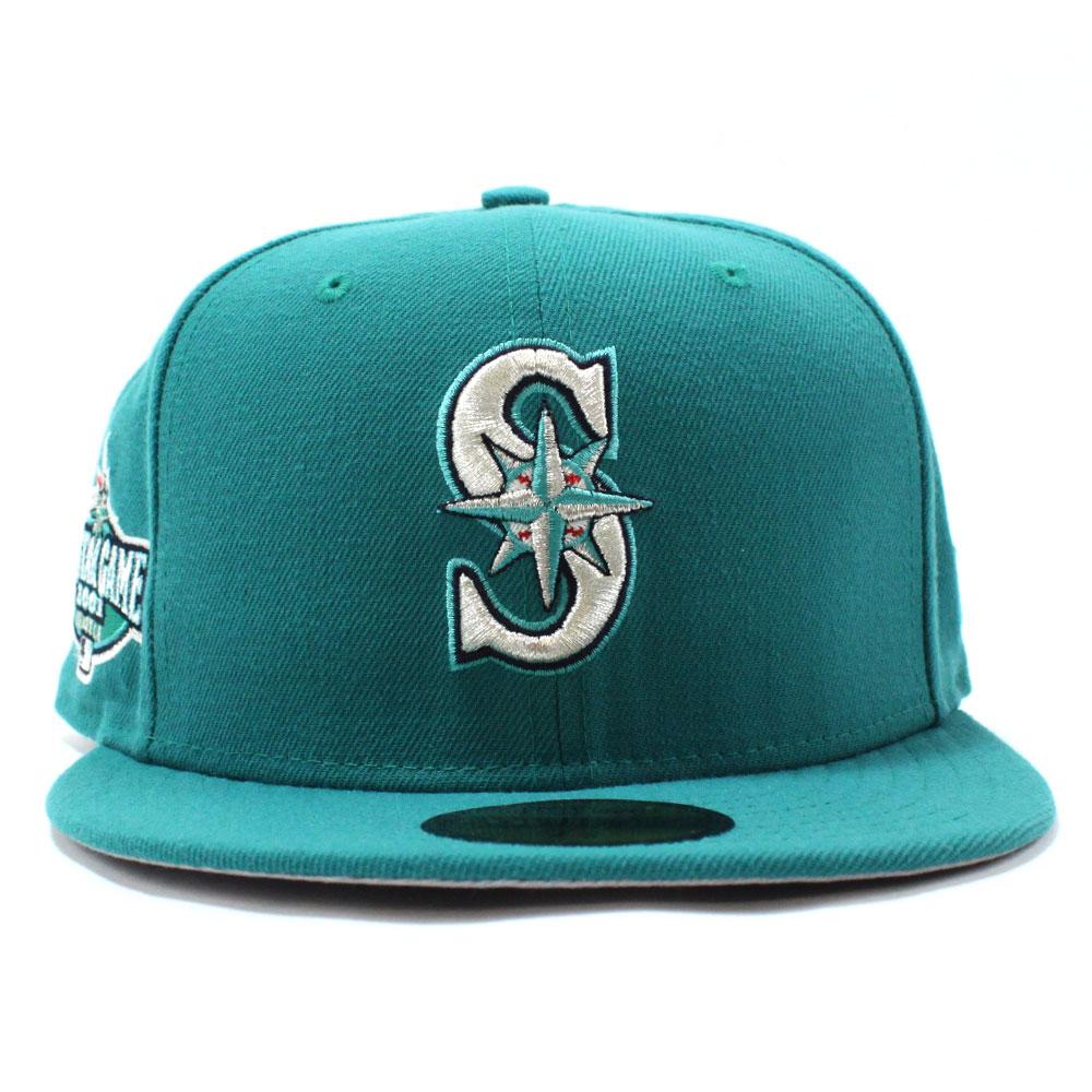 Men's Seattle Mariners New Era White/Aqua 2001 All-Star Game Two-Tone  59FIFTY Fitted Hat