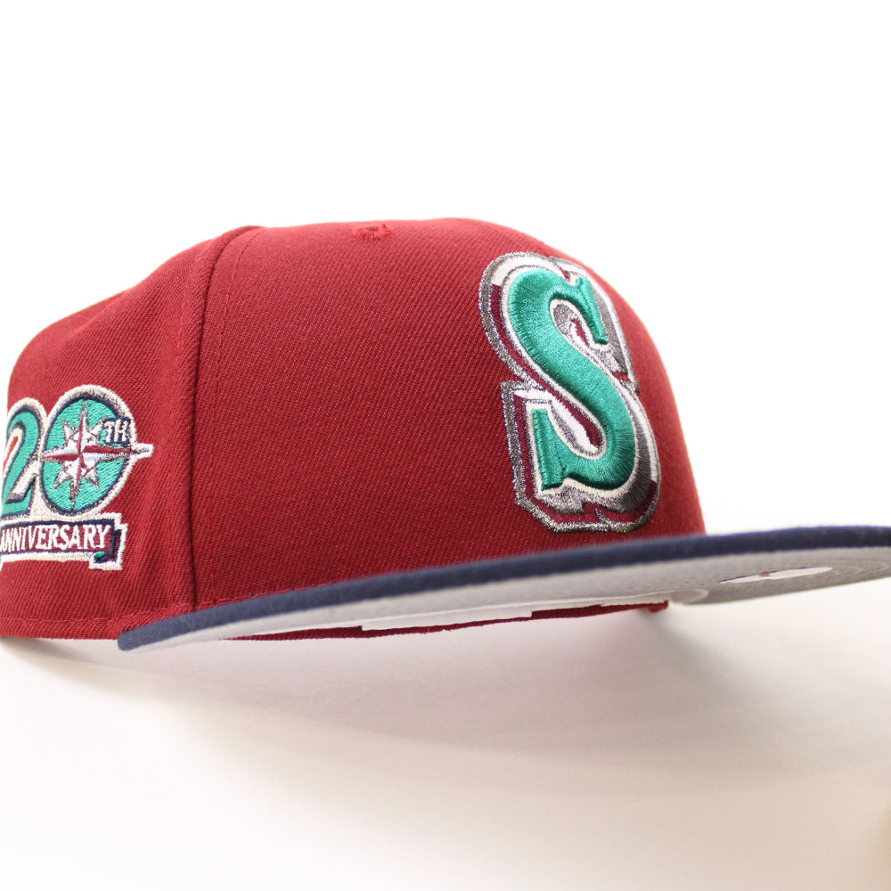 New Era Seattle Mariners Beer Pack 20th Anniversary Patch Hat Club Exclusive 59FIFTY Fitted Hat Green/Red