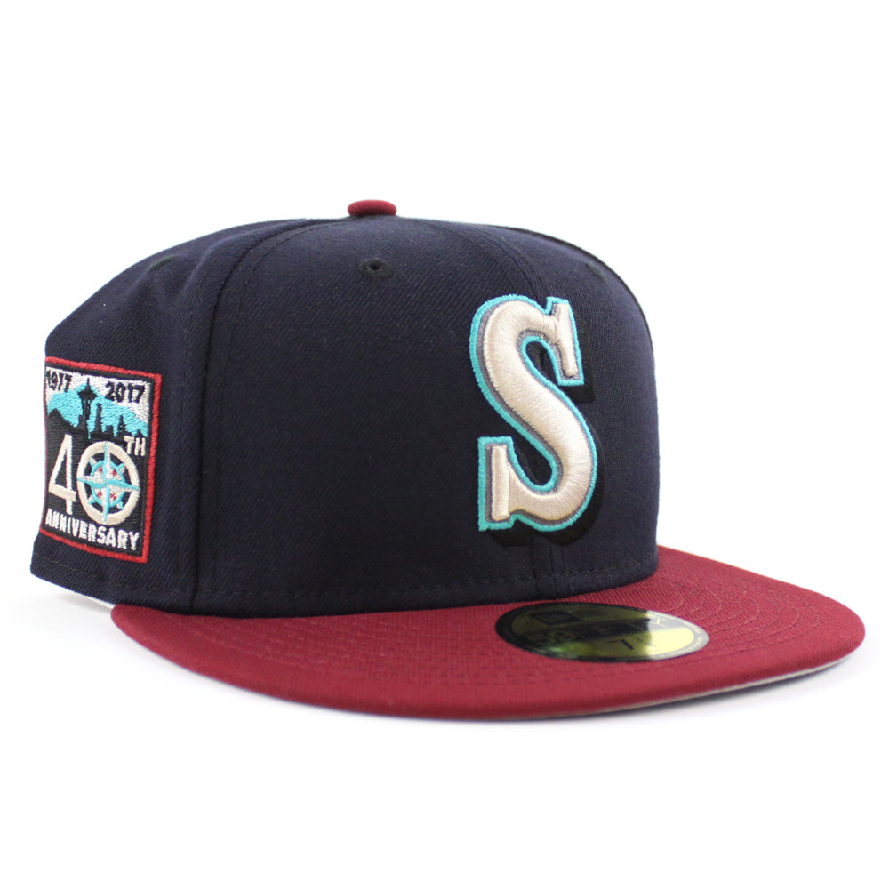 Seattle Mariners 40th Anniversary New Era 59Fifty Fitted Hat (Navy Car ...