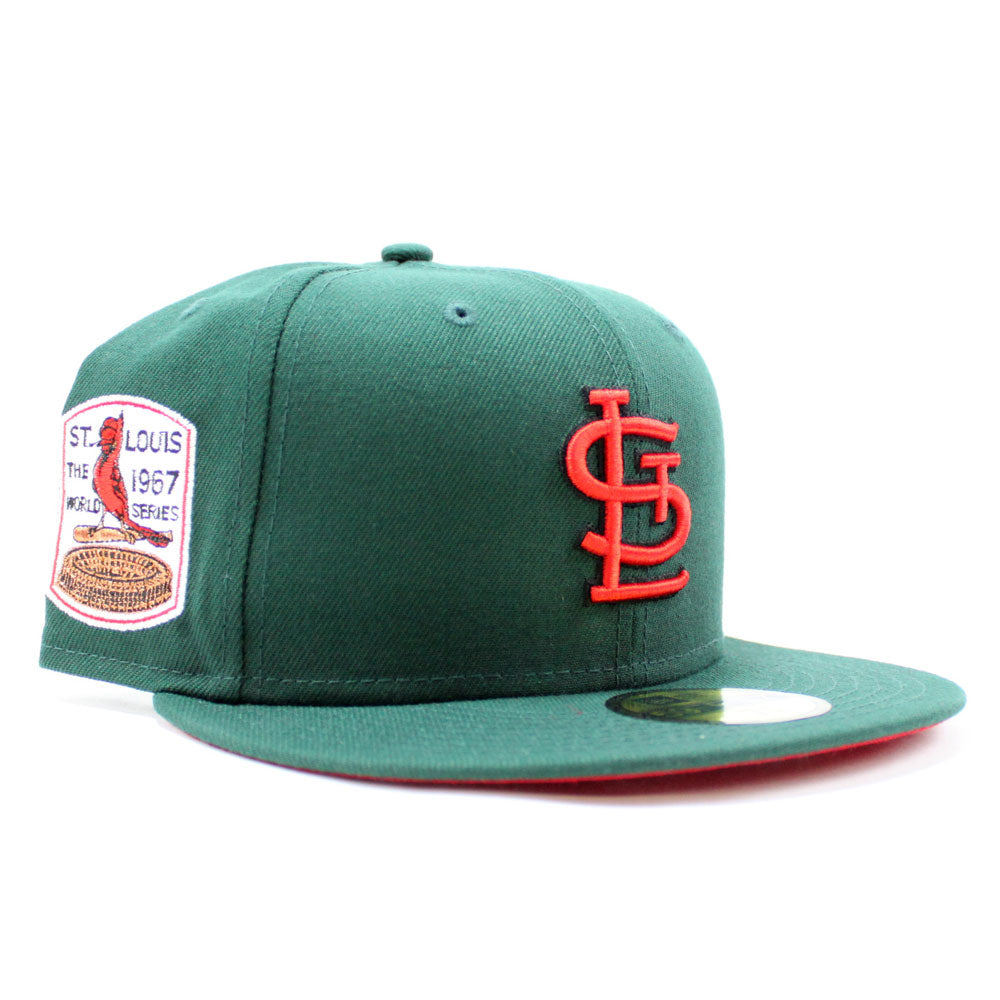 New Era Men's Green and Red St. Louis Cardinals Busch Stadium 30th Anniversary Cyber Highlighter 59FIFTY Fitted Hat - Green, Red