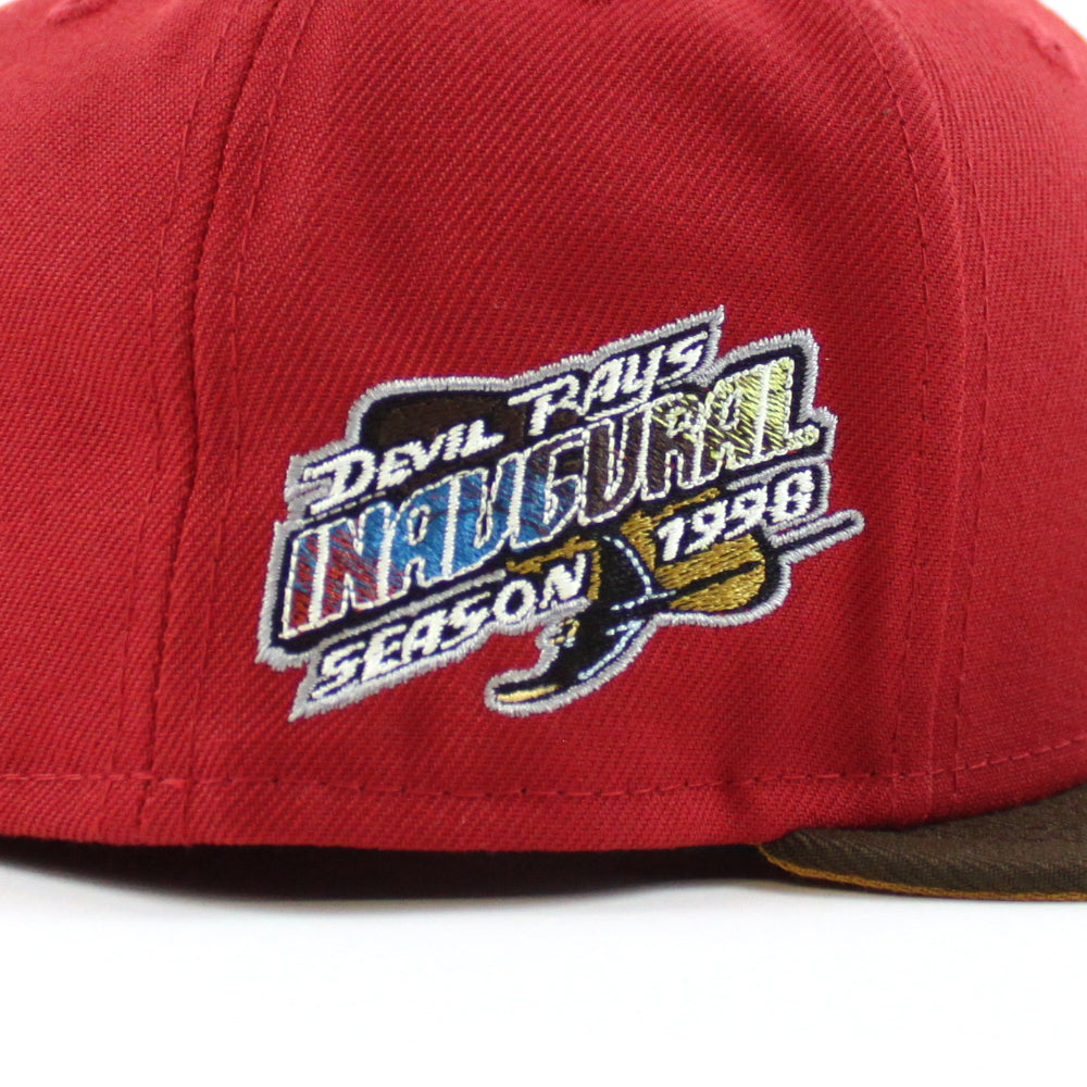 Cincinnati Reds 2003 Inaugural Season New Era 59FIFTY Fitted Hat (Pinstripe Brown Pinot Under BRIM) 7 1/8