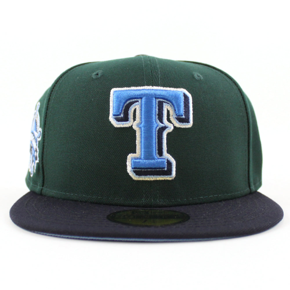 New Era 59Fifty Texas Rangers￼ Fitted Hat Green UV-7 3/8-Hat Club-With Pins