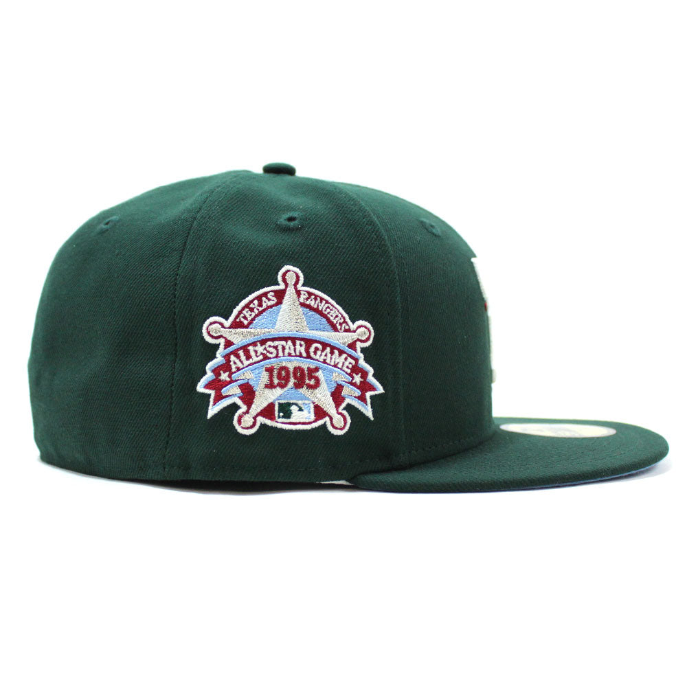 Texas Rangers 1995 All Star Game New Era 59Fifty Fitted Hat (Glow in the  Dark Pink Sky Blue Under Brim)