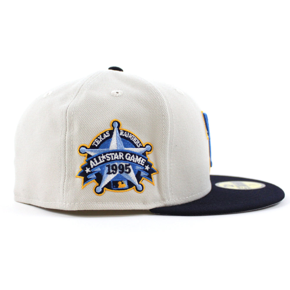 Texas Rangers 1995 All Star Game New Era 59FIFTY Fitted Hat (Navy, Metallic Gold, Gray Under BRIM) 7 3/8