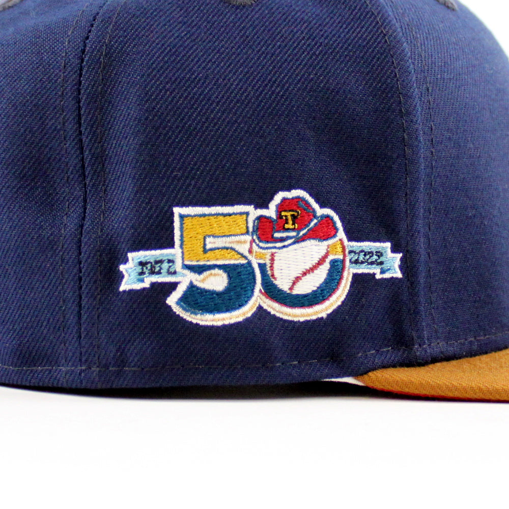 New Era 59FIFTY Texas Rangers 50th Anniversary Patch Jersey Hat- Royal, Red Royal/Red / 7