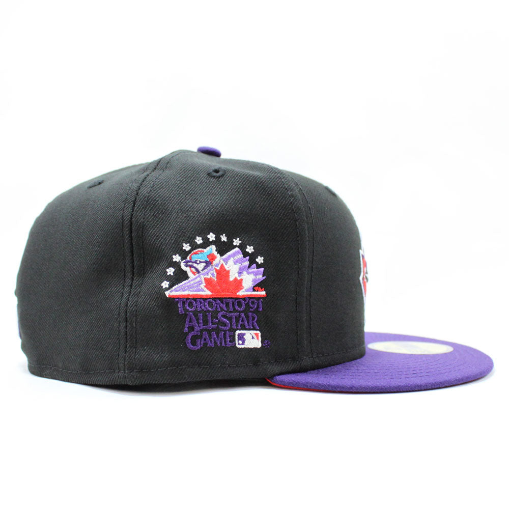 Purple Toronto Blue Jays Tan Bottom 1991 All Star Game Side Patch New Era  59Fifty Fitted