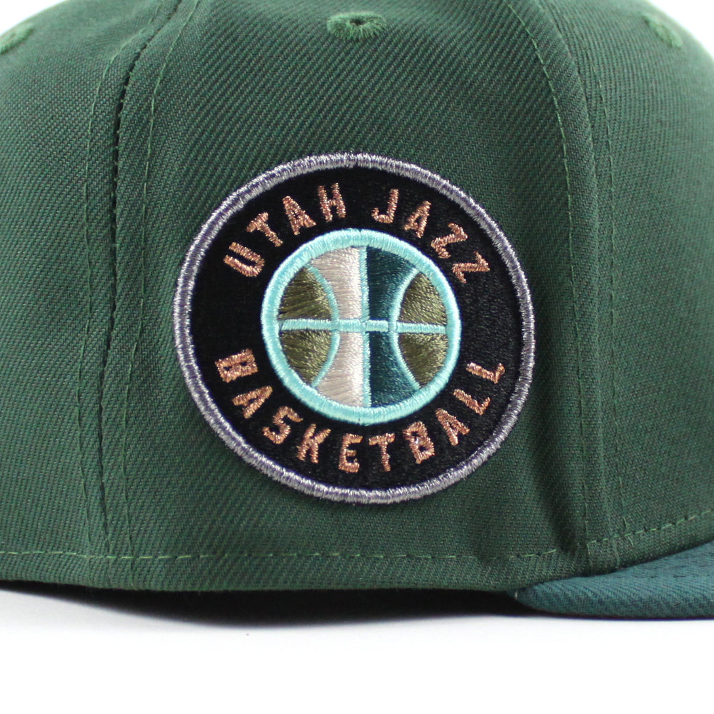 New Era Utah Jazz Seasonal Corduroy 9FIFTY Snapback Hat, Dark Green, Size