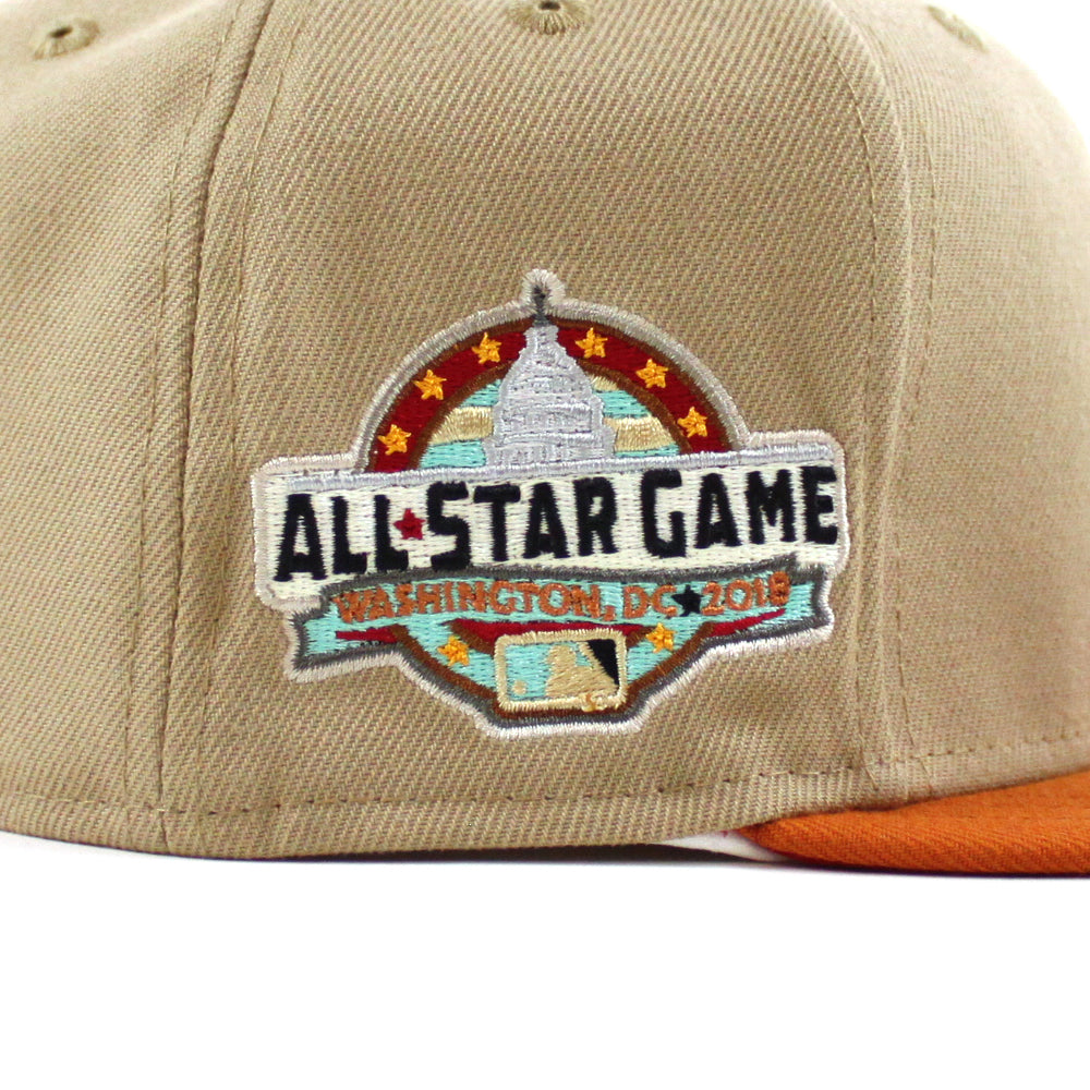 Washington Nationals 2018 All Star Game New Era 59FIFTY Fitted Hat (Camel Fight Orange Scarlet Under BRIM) 7 3/8