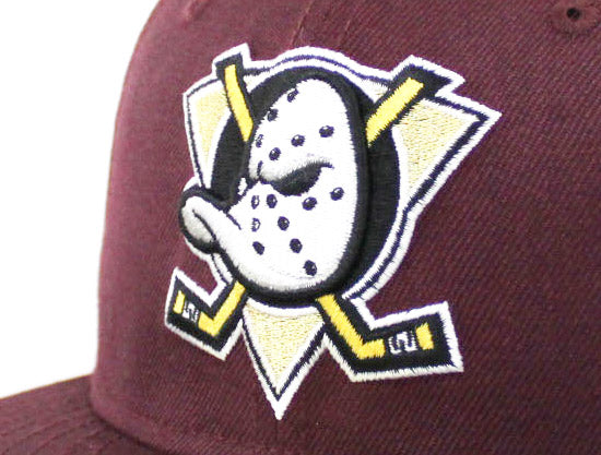 Anaheim Mighty Ducks New Era 59Fifty Fitted Hats (Maroon Gray Under Brim)