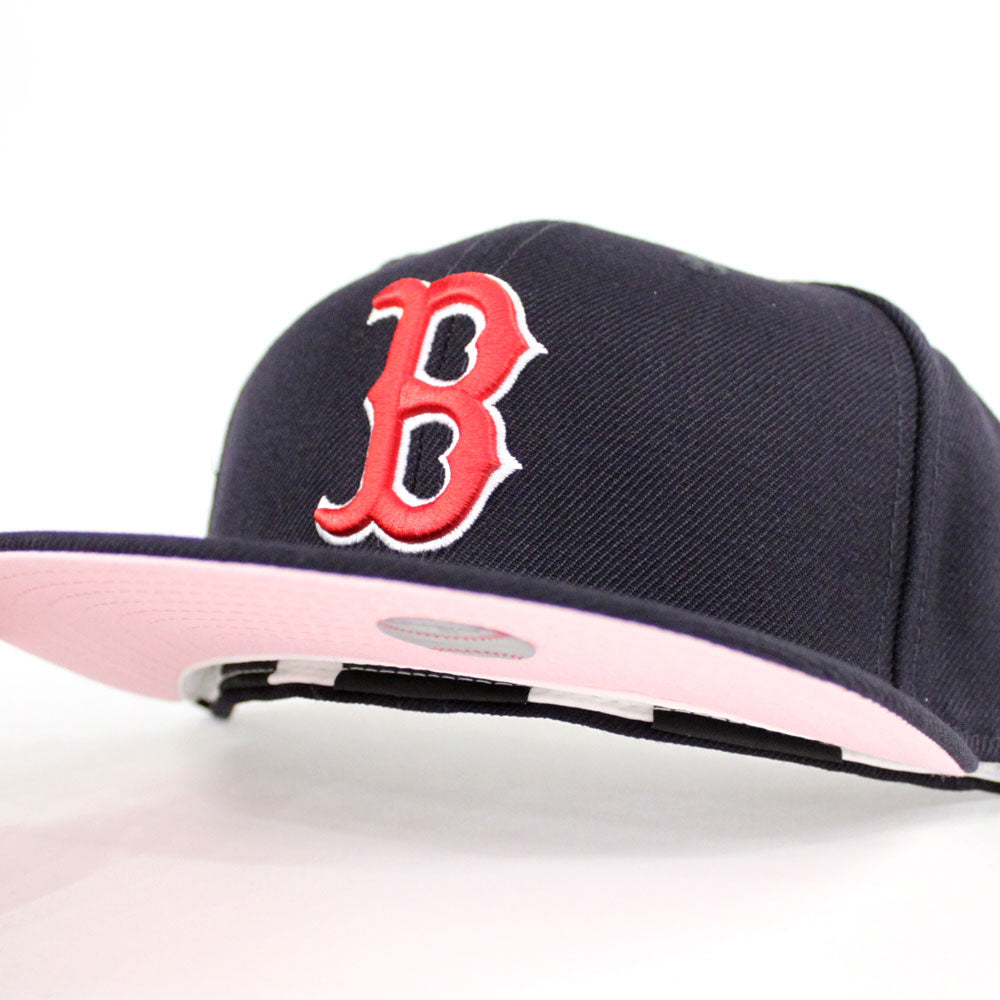boston red sox fitted hat pink brim
