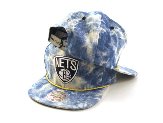 Brooklyn Nets Blue Mystery Van Fitted Hat by NBA x Mitchell And Ness