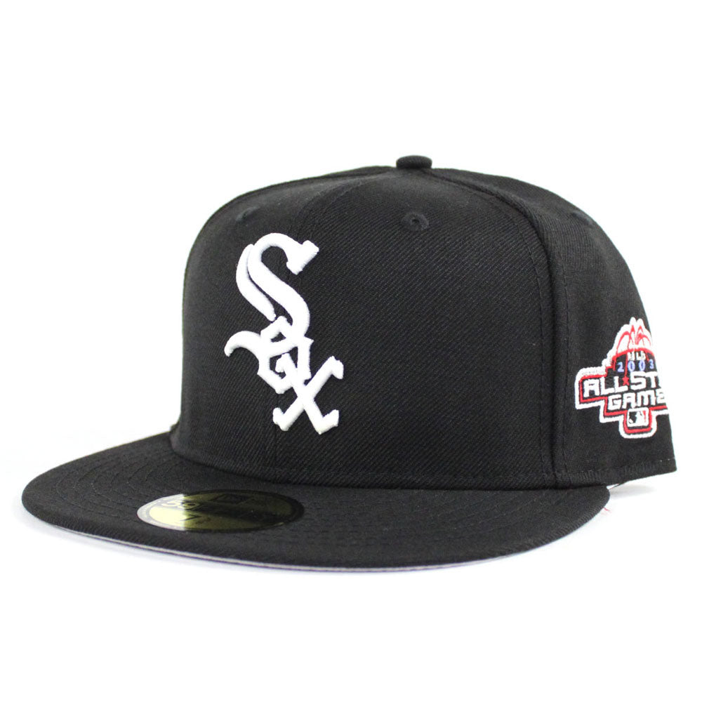 New Era Men's Cream, Charcoal Chicago White Sox 2003 Mlb All-Star Game  Chrome 59Fifty Fitted Hat