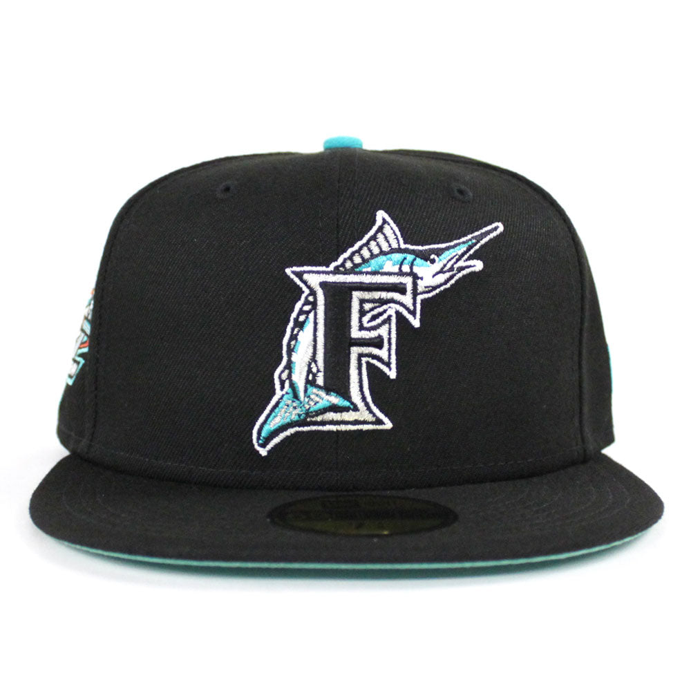New Era Florida Marlins 10 Anniversary Patch - 59FIFTY Custom Fitted Hat - Pepsi 7 1/4