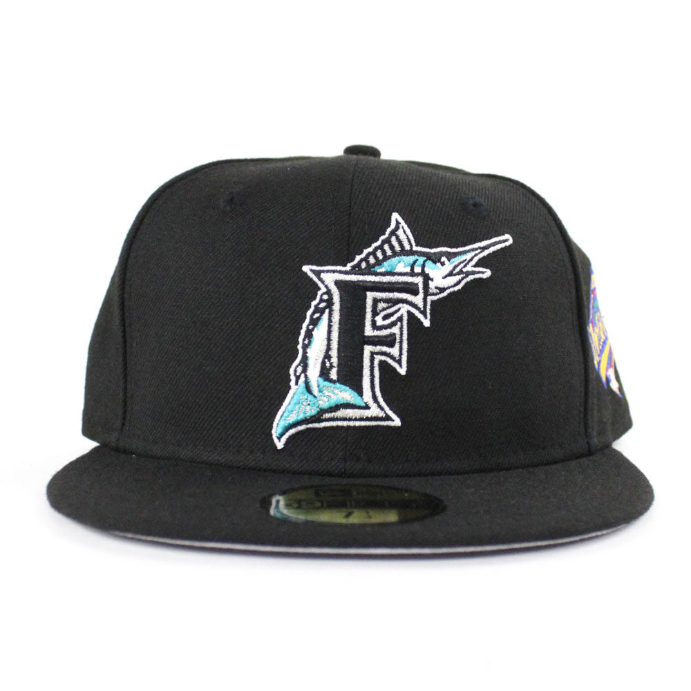 Florida Marlins 1997 World Series Patch New Era 59FIFTY Fitted Hat (Black Gray Under BRIM) 7 1/8